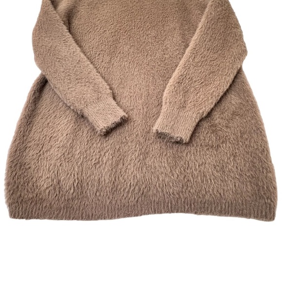 ZARA Fuzzy Tan Turtleneck Sweater Tunic Dress Top Women's Size M - Picture 12 of 16